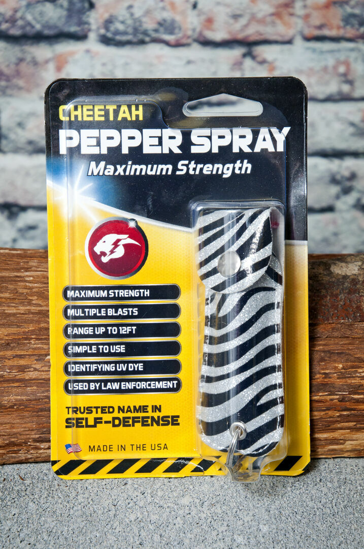 Zebra Snake Skin Pattern Personal Defense Pepper Spray OC-18