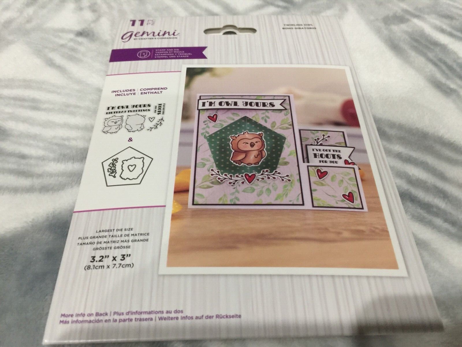 Crafter's Companion Gemini TWIRLING OWL STAMP & DIE NEW 739678 C65