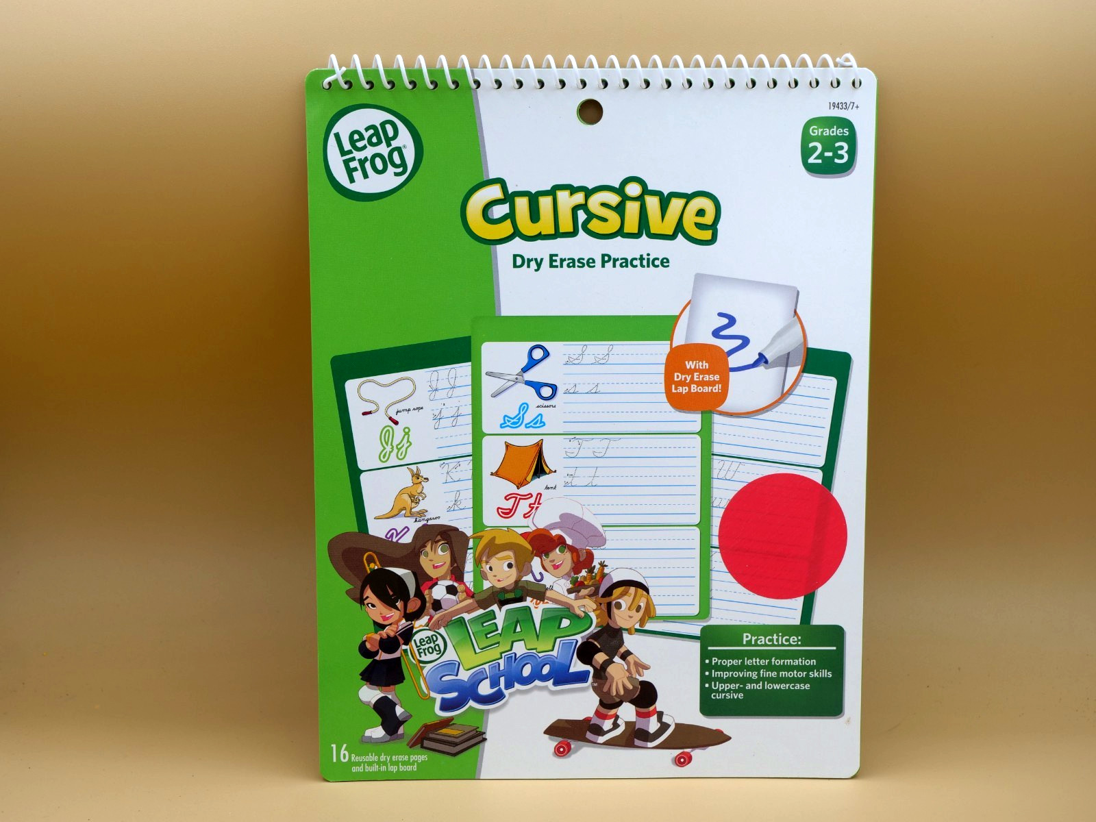 LeapFrog LeapSchool Cursive Dry Erase Practice Workbook for Grades 2-3
