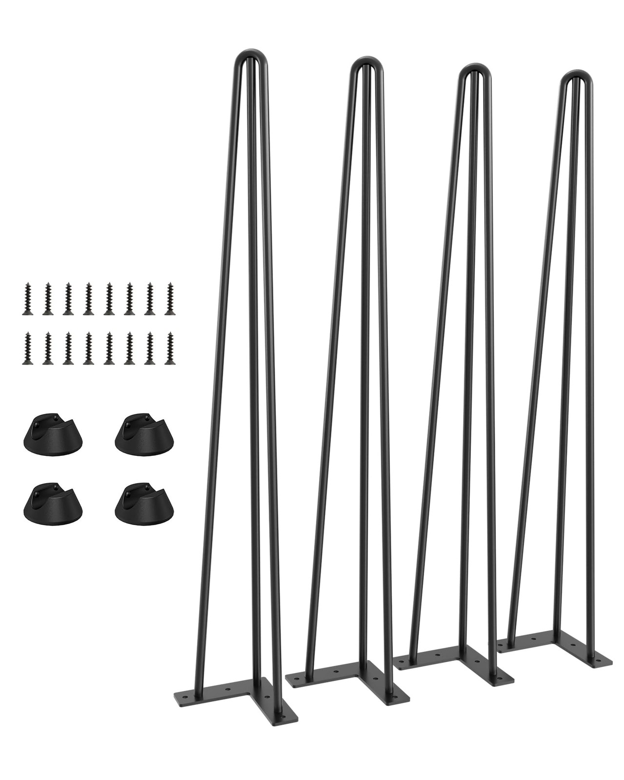 4 PCS 28 inch Hairpin Table Legs Heavy Duty Steel Furniture Leg with Protector