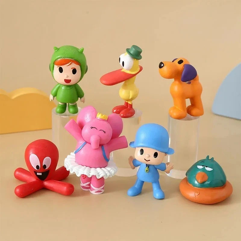 7 Pcs Pocoyo Toys - Action Figure Doll Toy - Nina, Elly, Pato, Fred, Loula Kids.