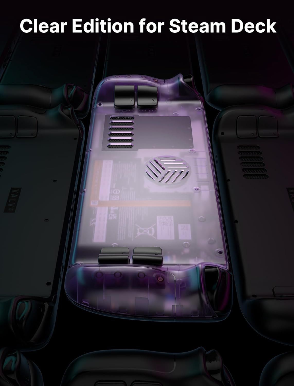 Transparent Back Plate Compatible with For Steam Deck OLED/LCD Purple
