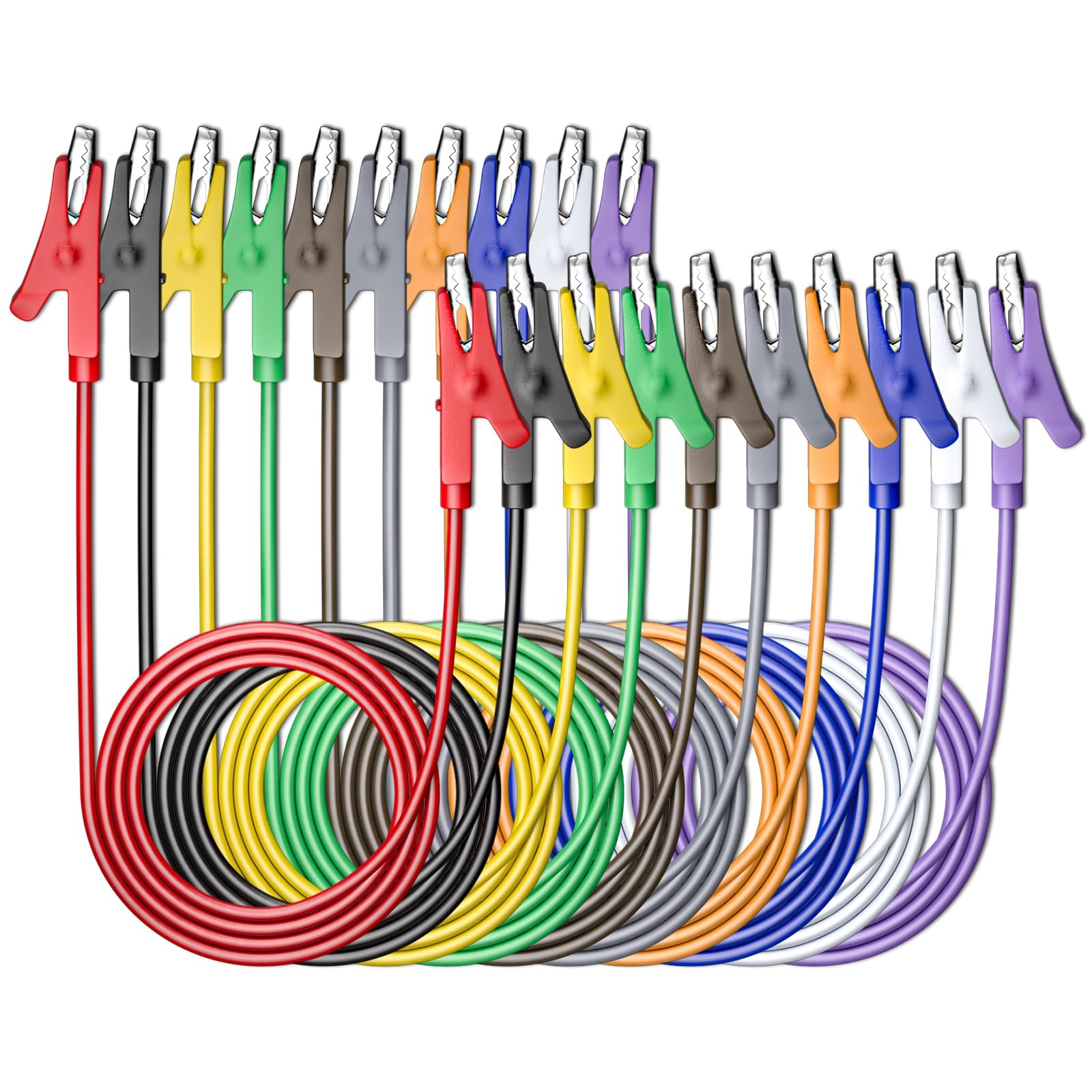 Alligator Clips 10 PCS Electrical Test Leads Dual Ended Crocodile Jumper Wire