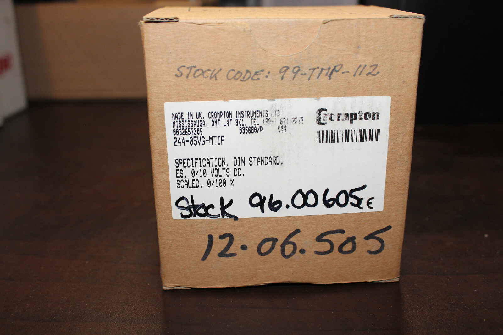 Crompton 244-05VG-MTIP Meter Scaled 0/100% DC