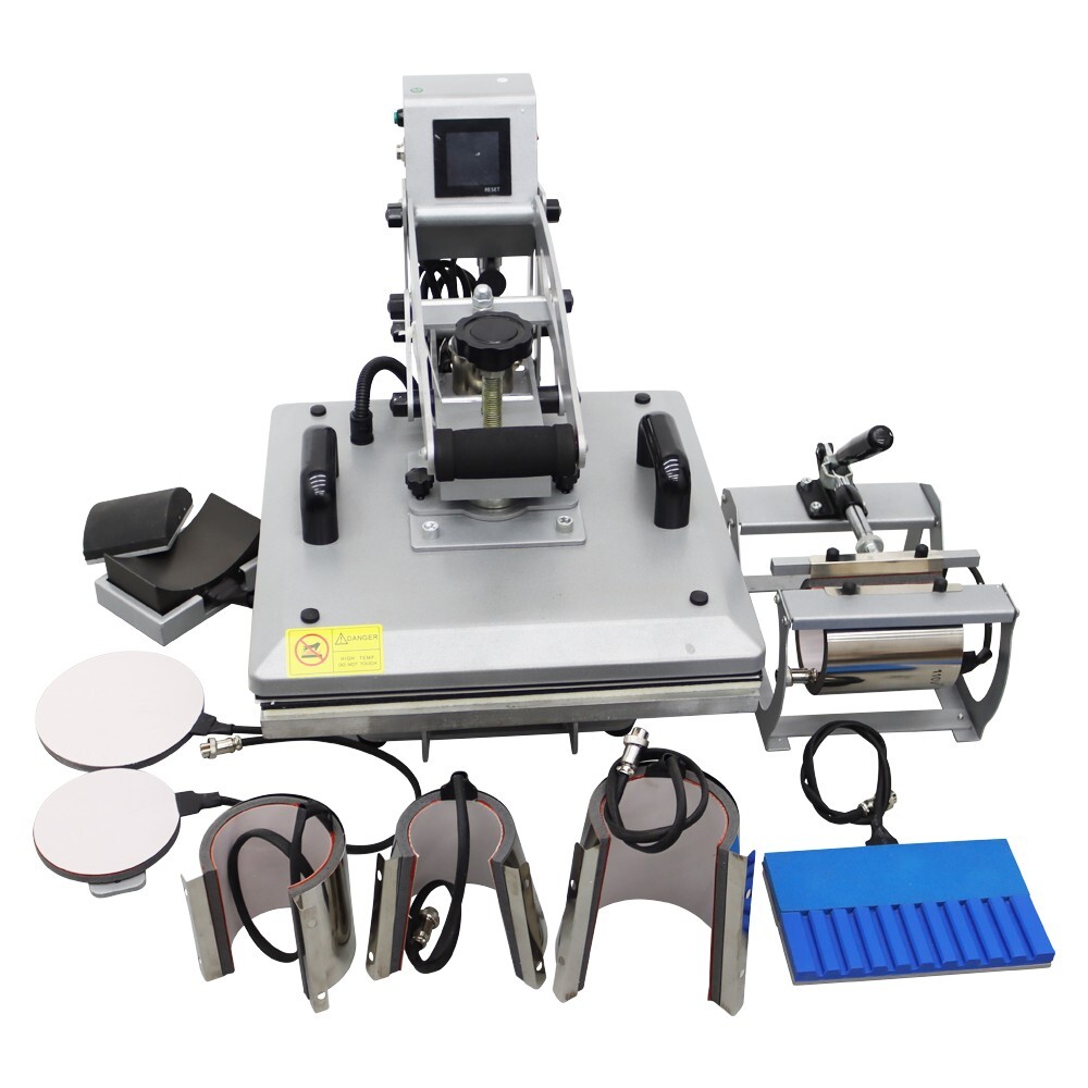 9 in 1 Magnetic Semi-automatic Heat Press Machine T-shirt Mug Pen Cap 15" x 15"