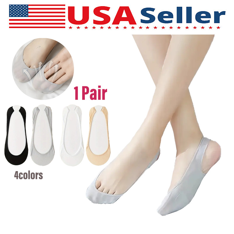 1-6 Pairs Mens Womens No Show Invisible Nonslip Boat Cotton Low Cut TOE Socks