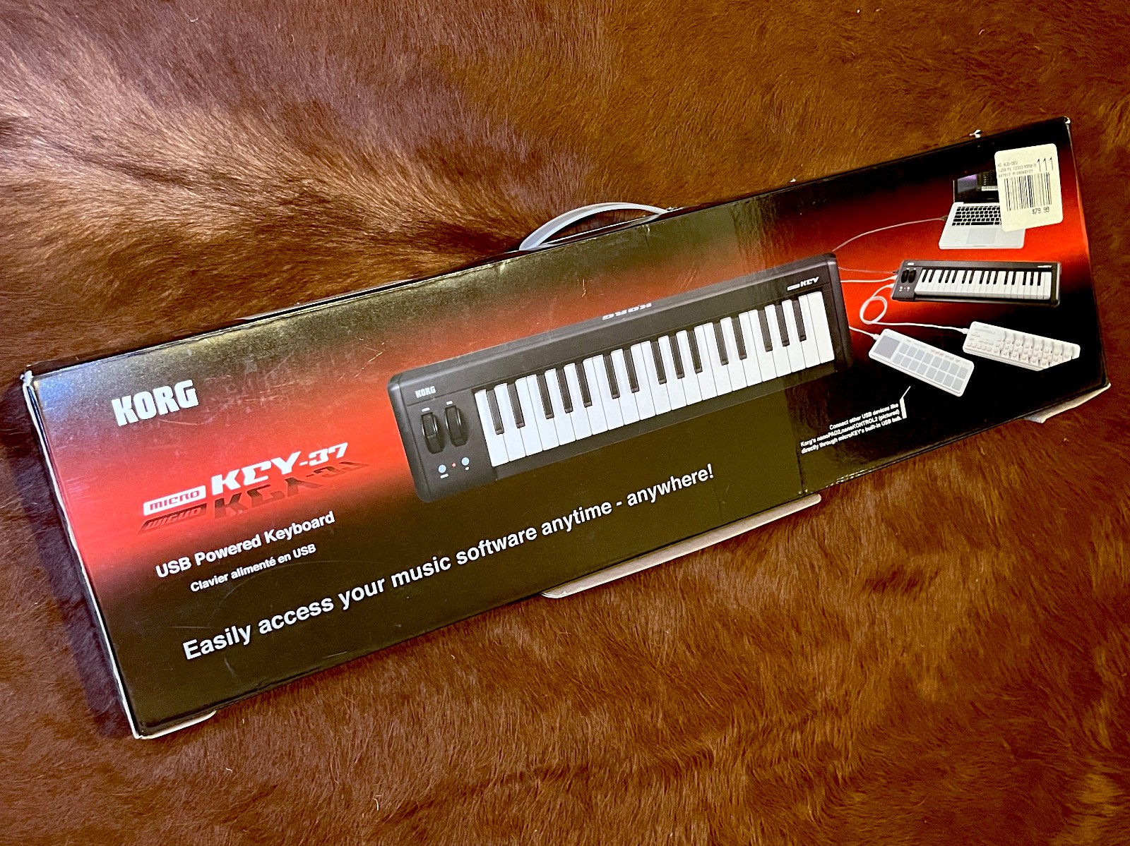 Korg microKEY-37 USB MIDI Keyboard Controller w/ Original Box -missing USB cable