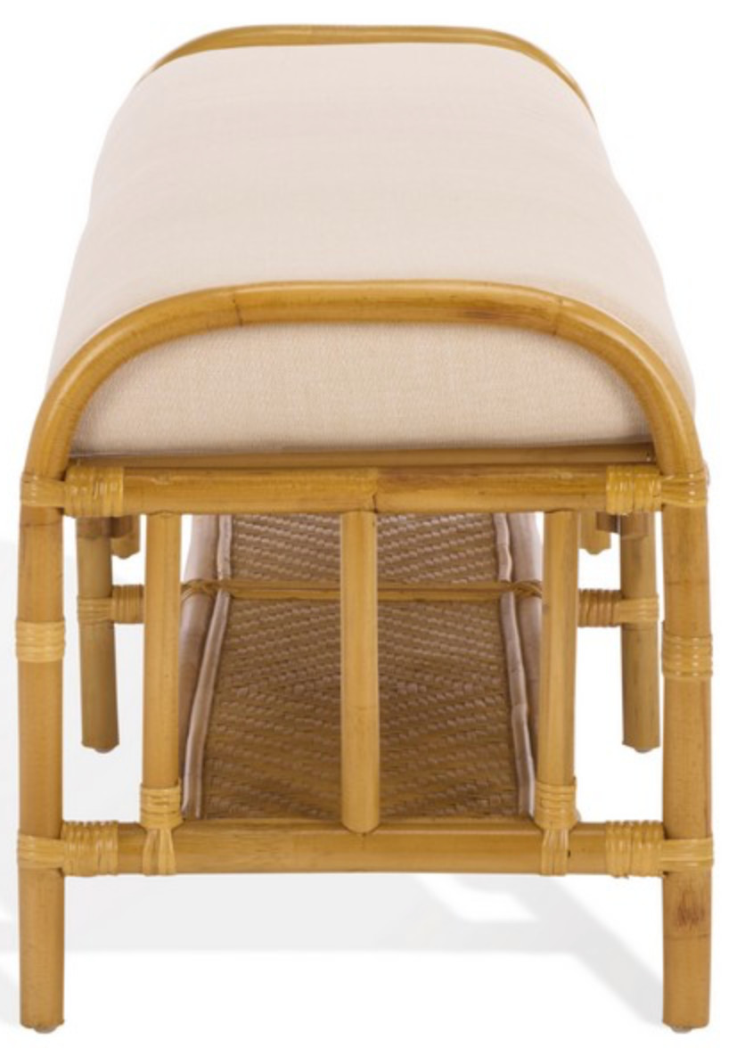 NEW Serena Anthropologie Style French Coastal Organic Bench Settee Ottoman