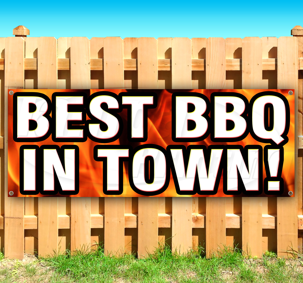 BEST BBQ IN TOWN Advertising Vinyl Banner Flag Sign Many Sizes Available SB08827
