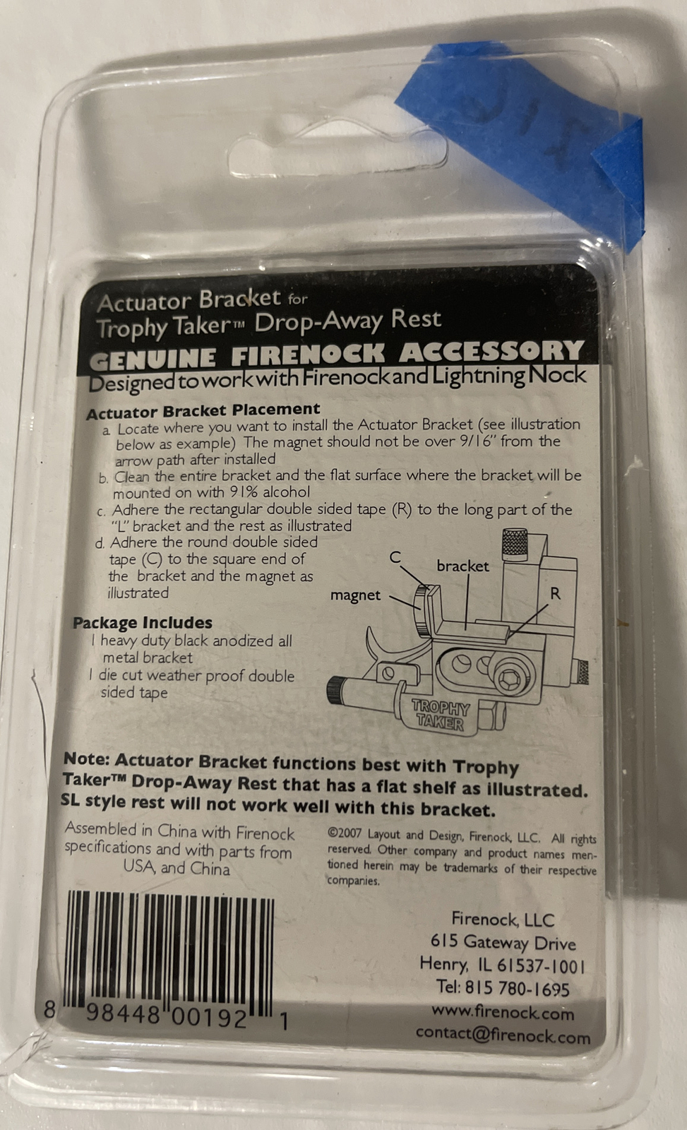 Firenock Actuator Brackets for Trophy Taker Arrow Rest Archery