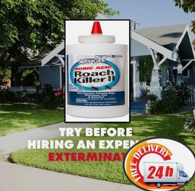 AVENGER Boric Acid Roach Killer Powder, 64% Boric Acid, 5 Oz *FREE SHIPPPING*