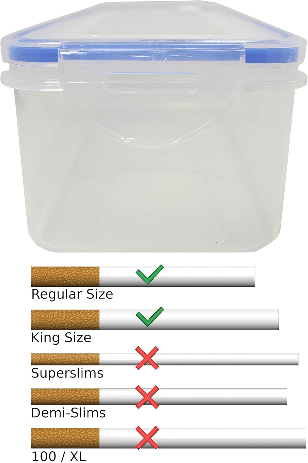 Plastic Container Storage Case for 200 Cigarette Filter Tubes Carton with Safe S
