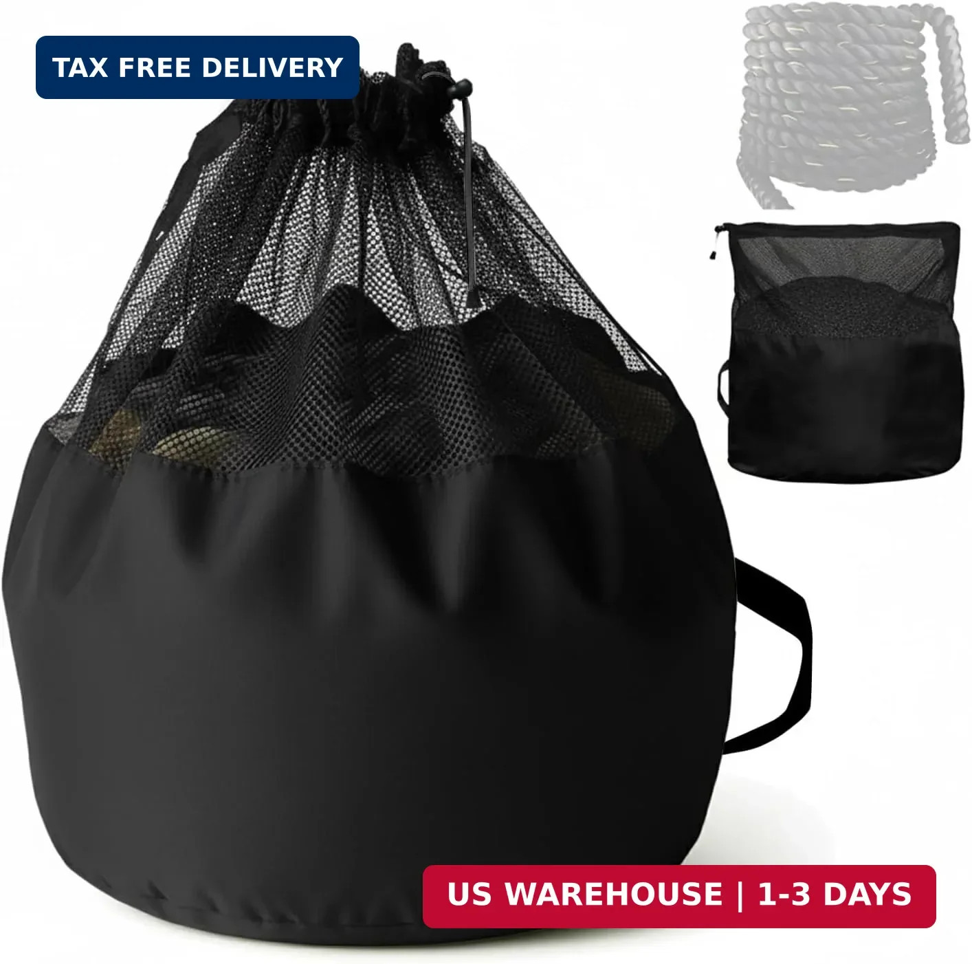 J Bryant Extra Large Battle Rope Storage Bag - Heavy-Duty Carry Sack for Trainin
