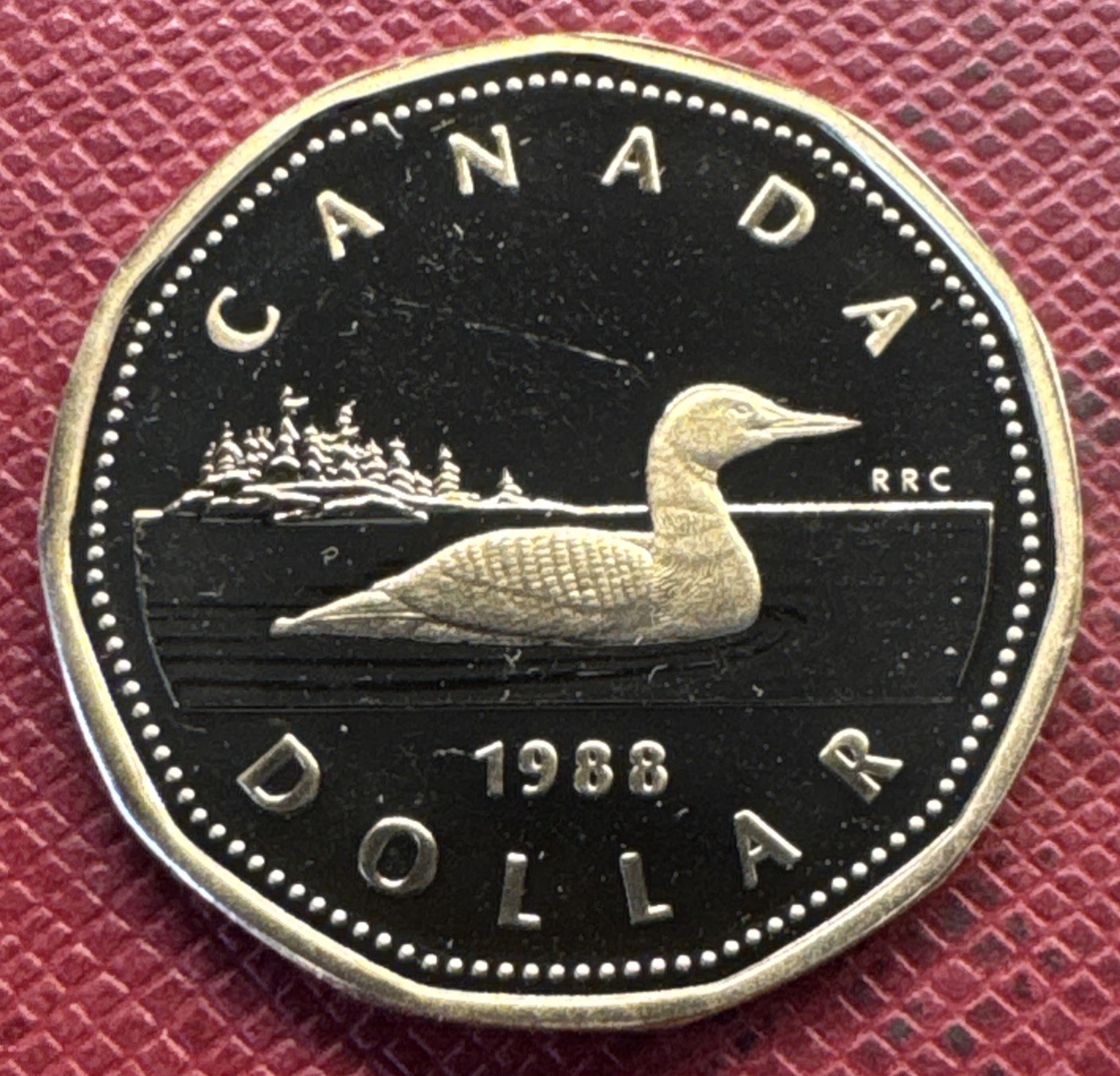 Canada 1988 Bronze Plated Nickel 1 Dollar PROOF Loonie. Elizabeth II. KM# 157