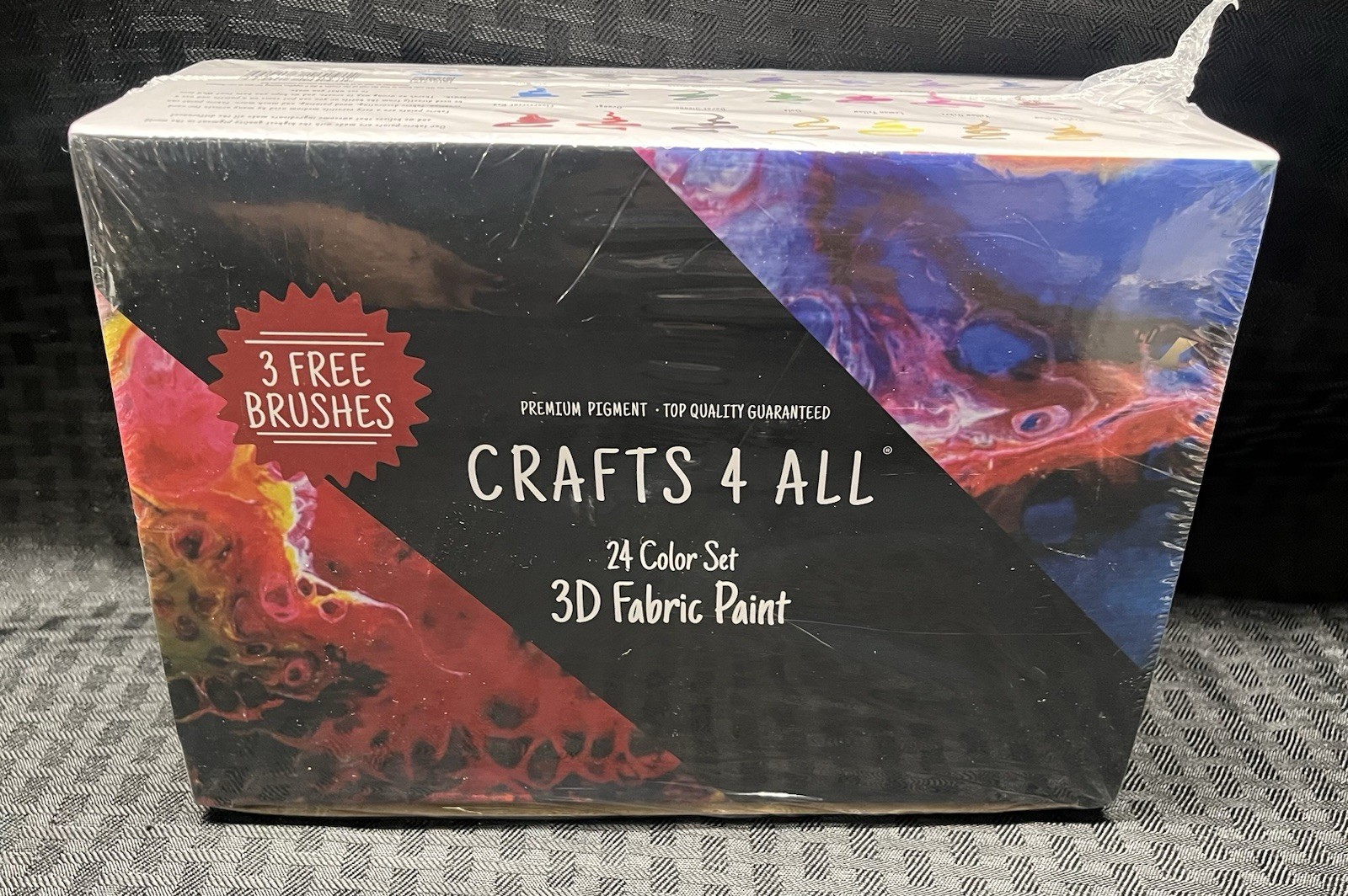 NEW - Crafts 4 All 24 Color Set 3D Fabric Paint