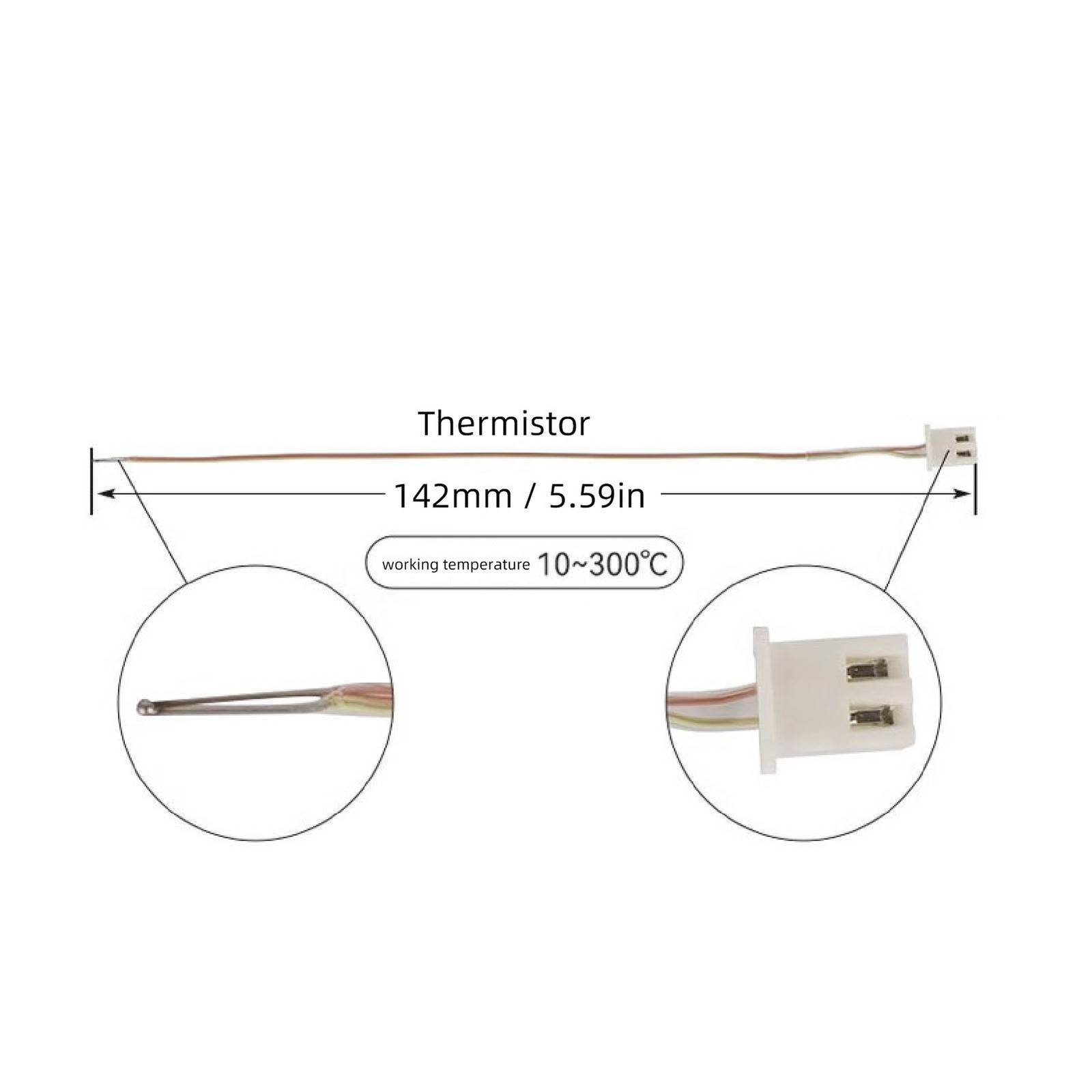 2Pcs Thermistor 300℃ High Temperature Sensor Accurate Detection For QIDI Q1 Pro