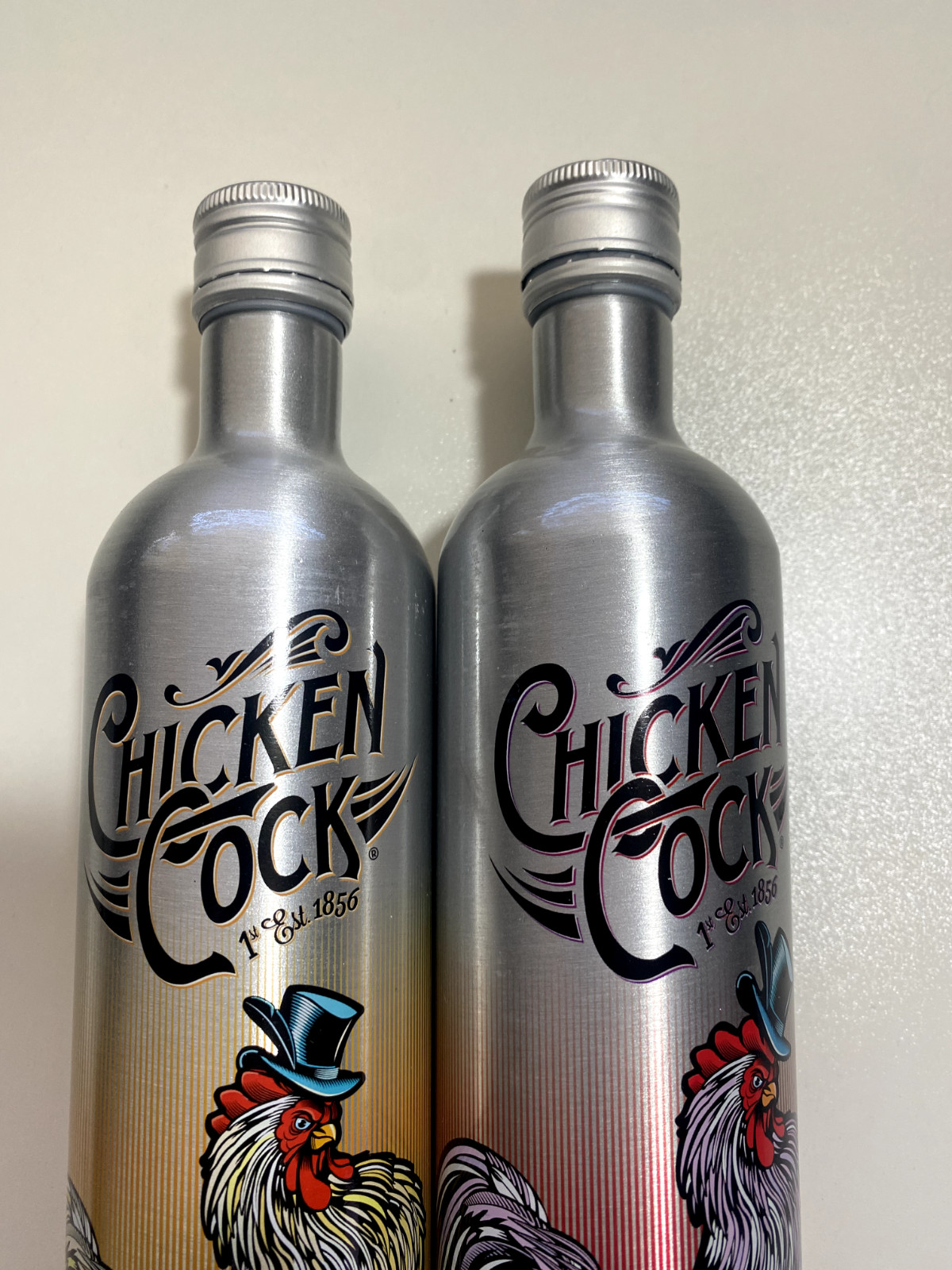 Chicken Cock Cherry Bounce & RootBeer Whiskey Chill Bottles Empty