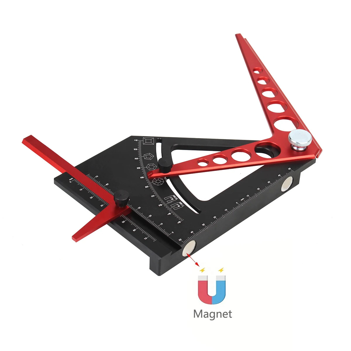 Adjustable Set Square Scriber Movable Aluminum Angle Protractor Measurement Tool