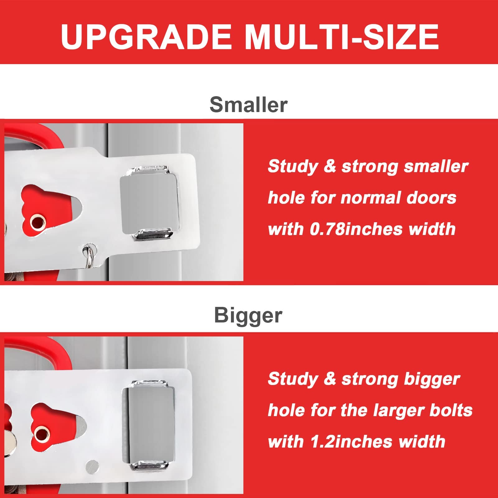 Portable Door Lock-2 Pack Solid Heavy Duty Extra Lock for Additional Privacy ...
