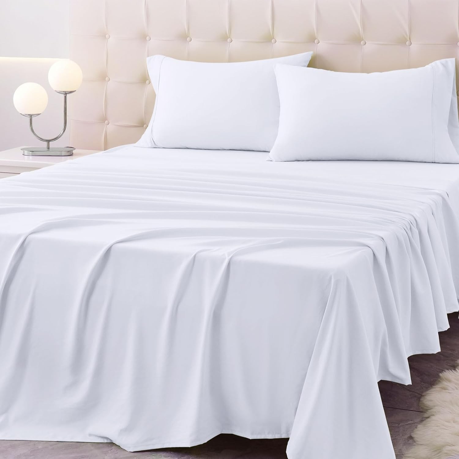 Twin Size Bed Sheet Set 3 Piece Soft Microfiber Sheets W/ Deep Pockets Cooling