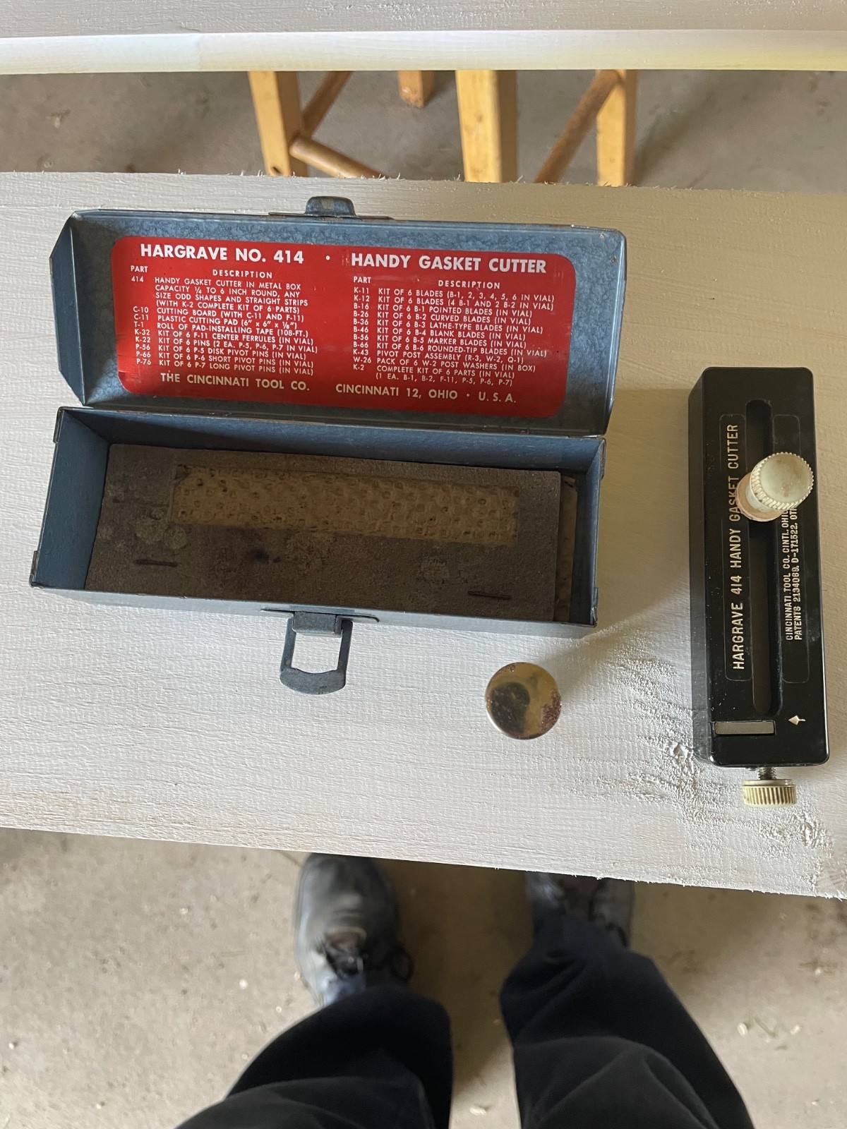 Vintage Hargrave No 414 Handy Gasket Cutter Tool Kit , Set