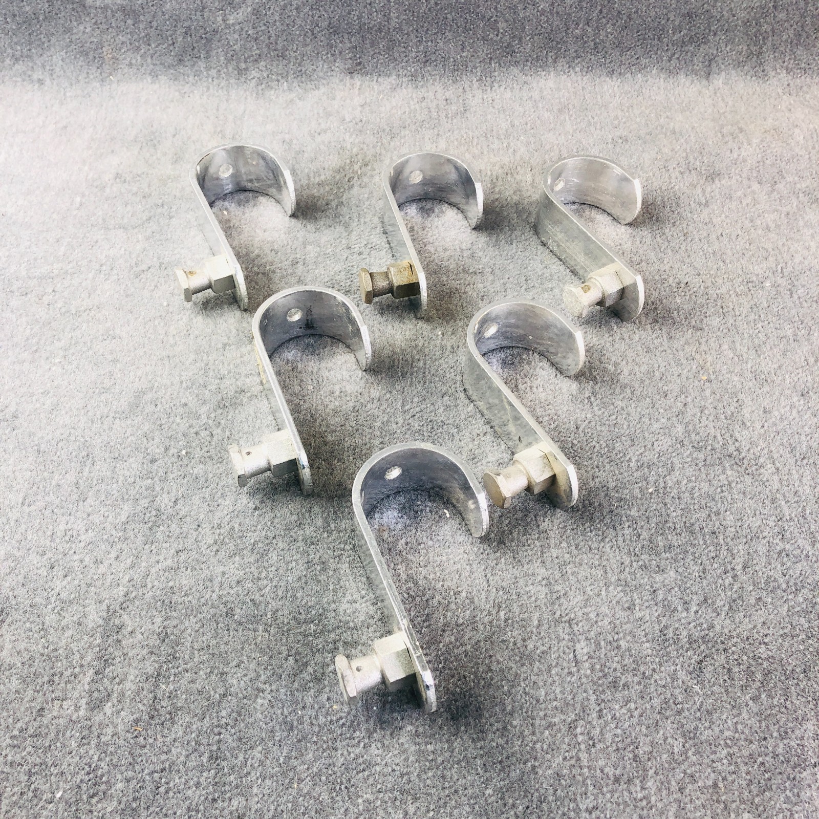 6 Manfrotto U-Hook For Super Clamp System Italy Heavy Duty ~ Good Used ~ Silver