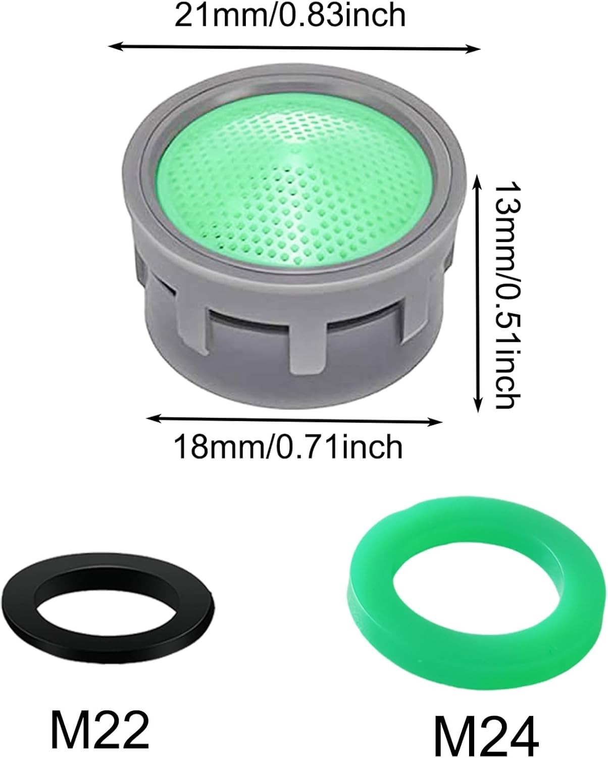 Faucet Aerator, 1.5 GPM Flow Restrictor Insert, Faucet Aerator Replacement Part