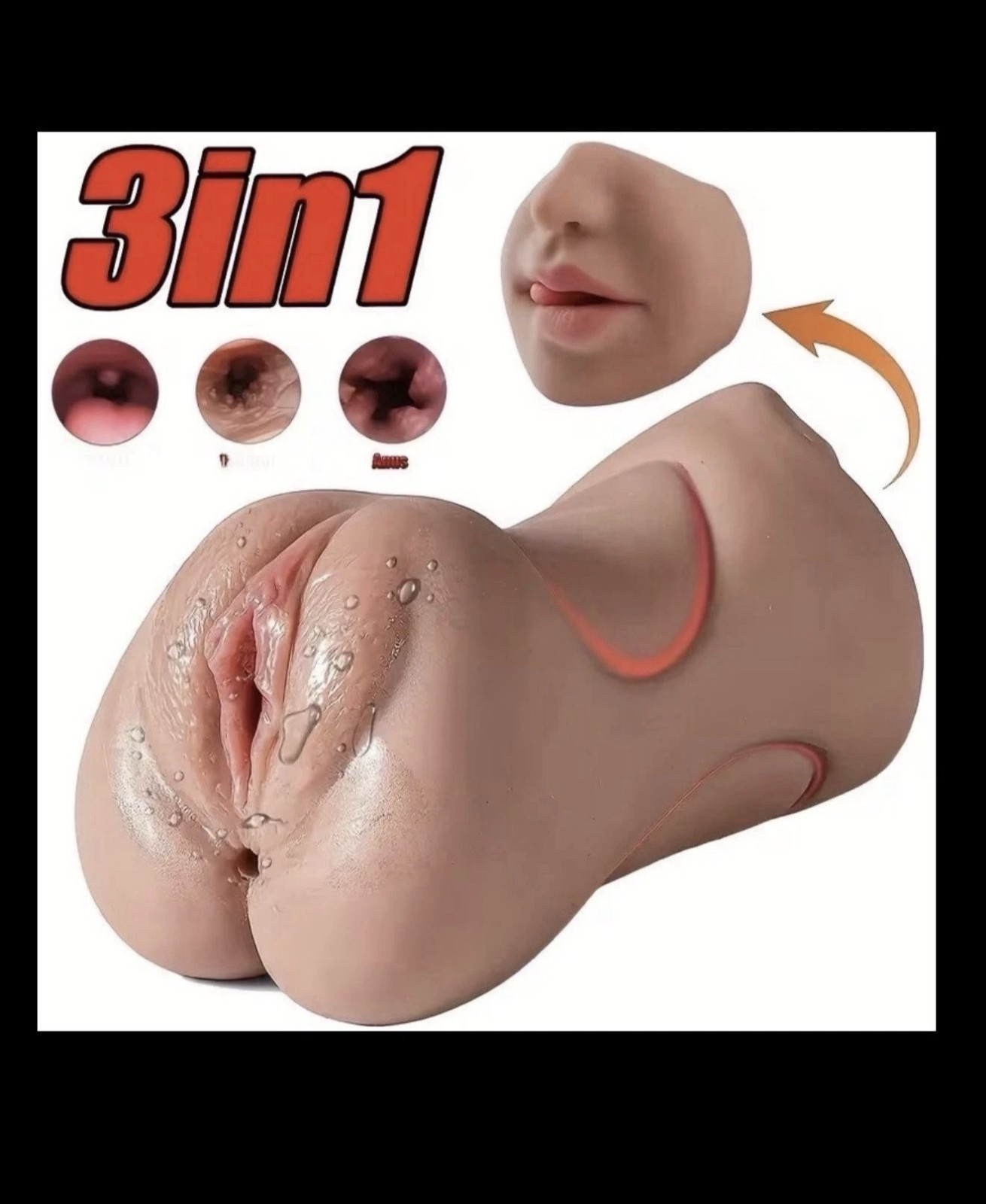 Realistic Pocket Pussy for Men Tight, Male Toy with 2Hole for Men
