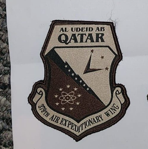 AL UDEID AIR BASE QATAR HOOK & LOOP DESERT WOVEN 4" PATCH