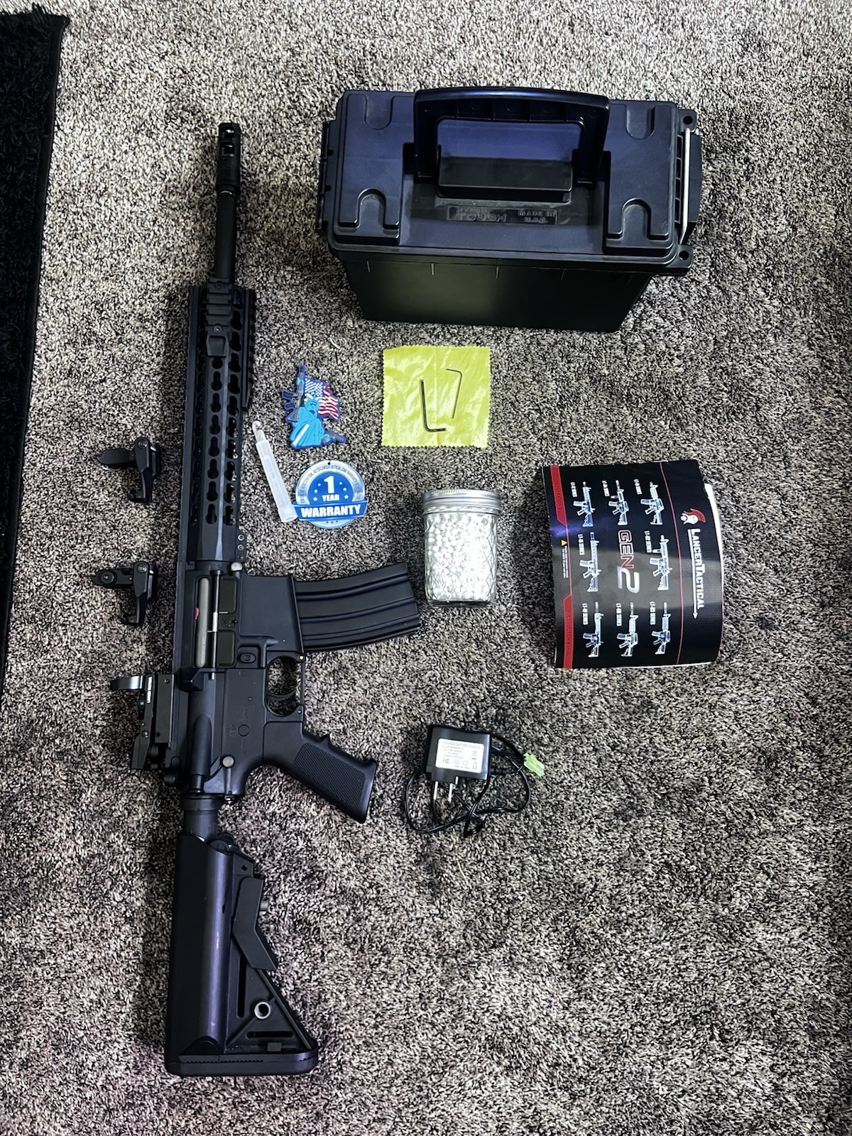 Lancer Tactical GEN2 Electric Airsoft Rifle w/ Mag Folding Sights