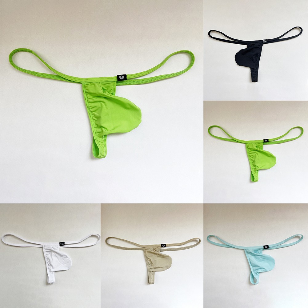 Lightweight Mens Sissy Lingerie Thong with Bulge Pouch and Low Waist Design