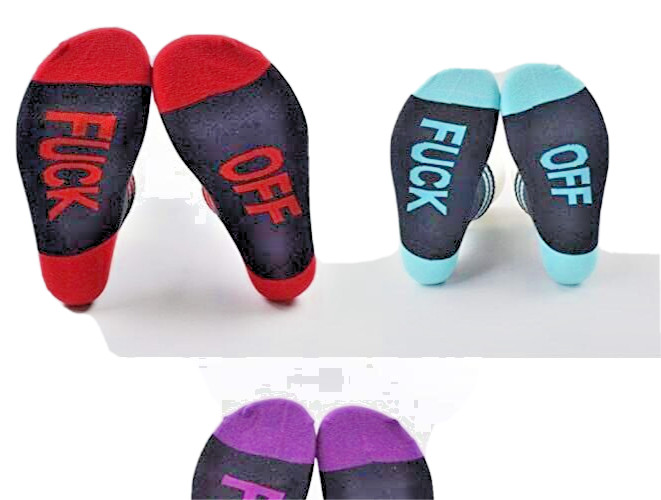 Funny Eff-off Socks Striped Letter F-Off Print