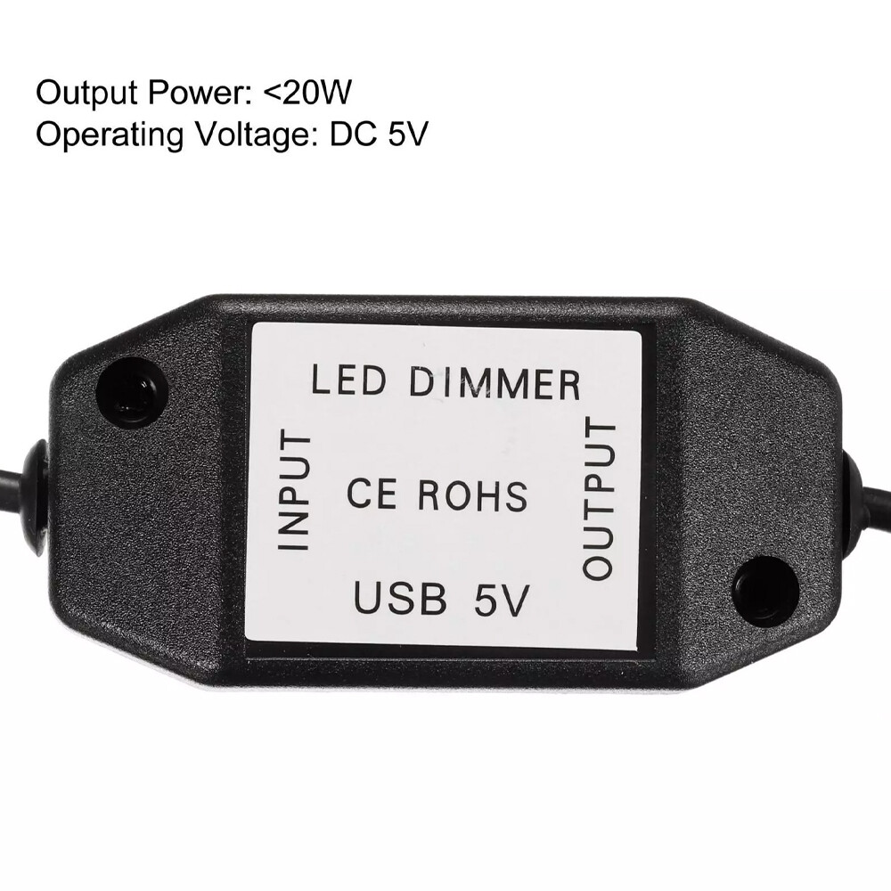 2pcs 5V USB PWM Rotary Inline Dimmer Switch for LED Strips Lights Black New