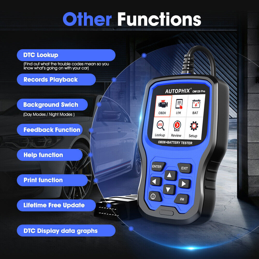 OBD2 Scanner 12V Car Battery Tester Check Engine Fault Code Reader I/M Readiness