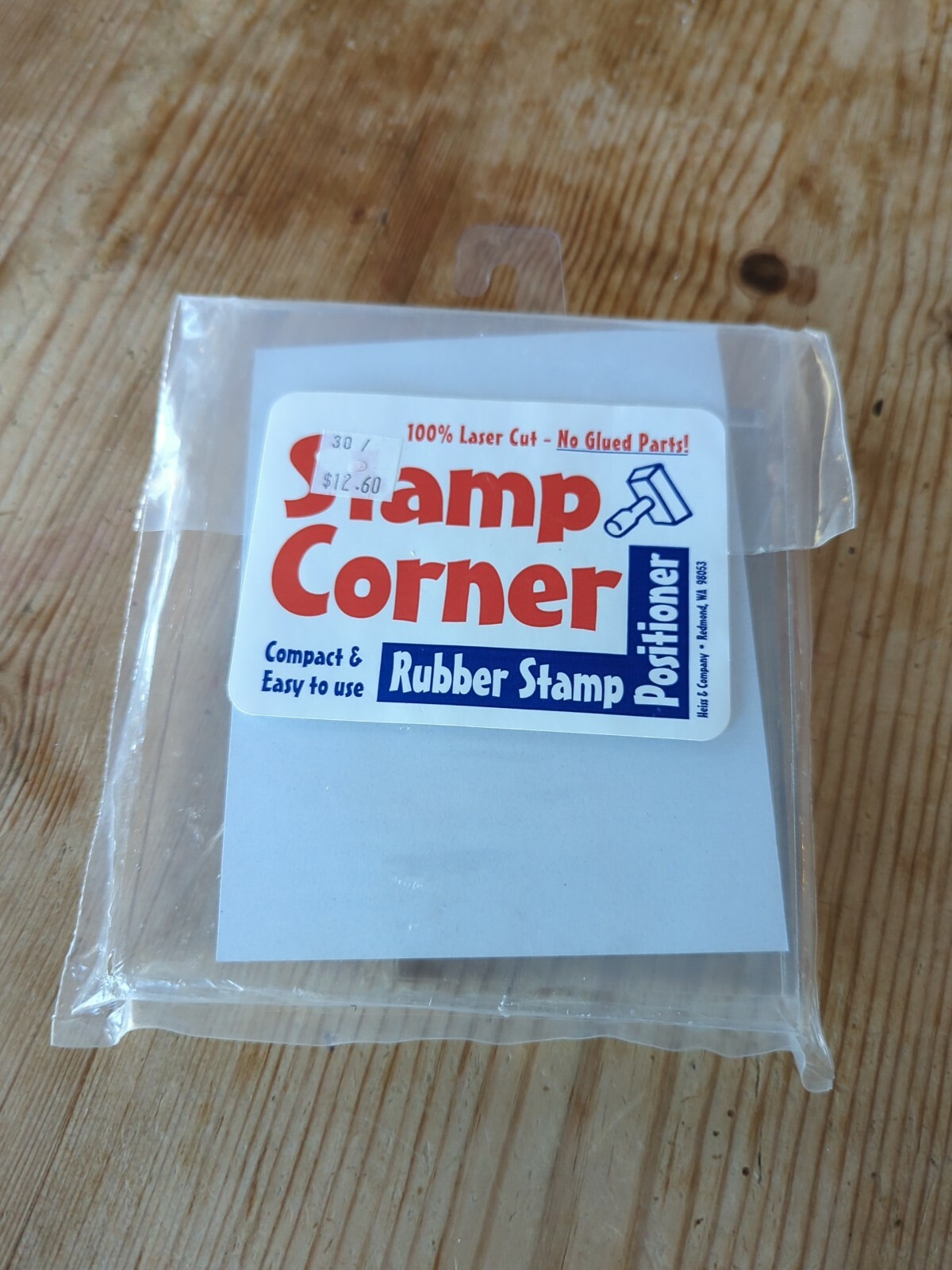 RUBBER STAMP ART POSITIONER - STAMP CORNER CLEAR Laser Cut - NIP