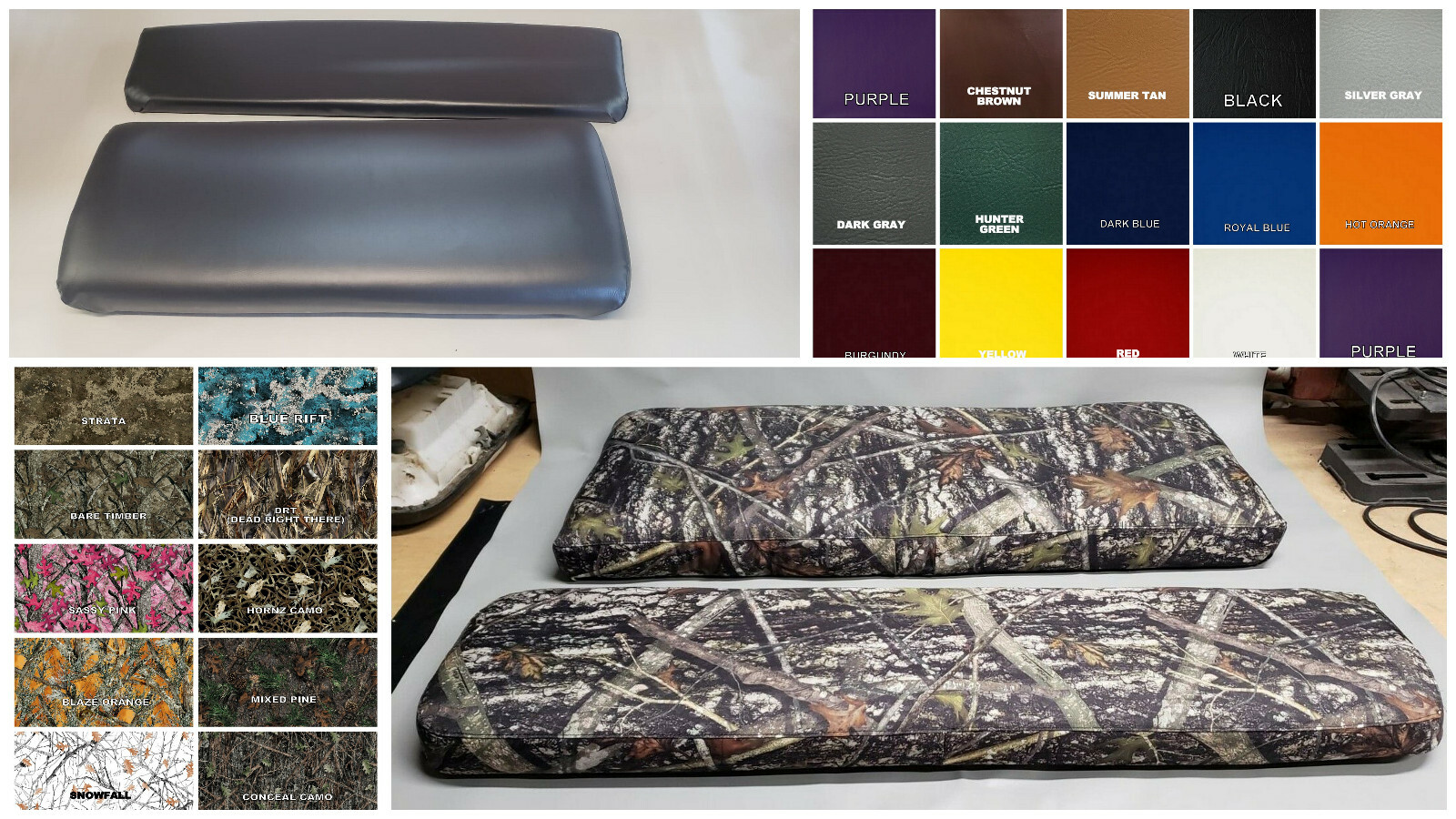 KAWASAKI MULE Seat Cover Set 600 610 KAF400 2005-2016 in 25 Colors & 2-tone
