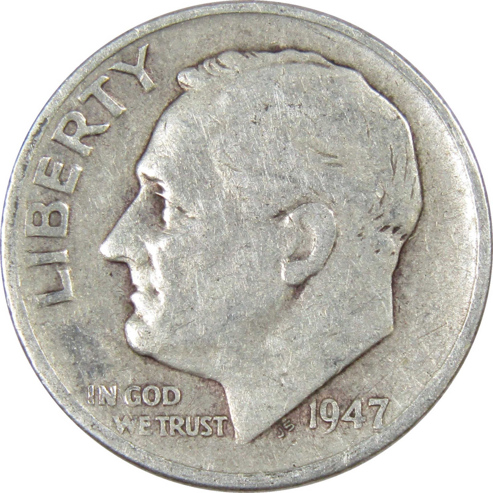 1947 S Roosevelt Dime Circulated Silver 10c Coin Collectible