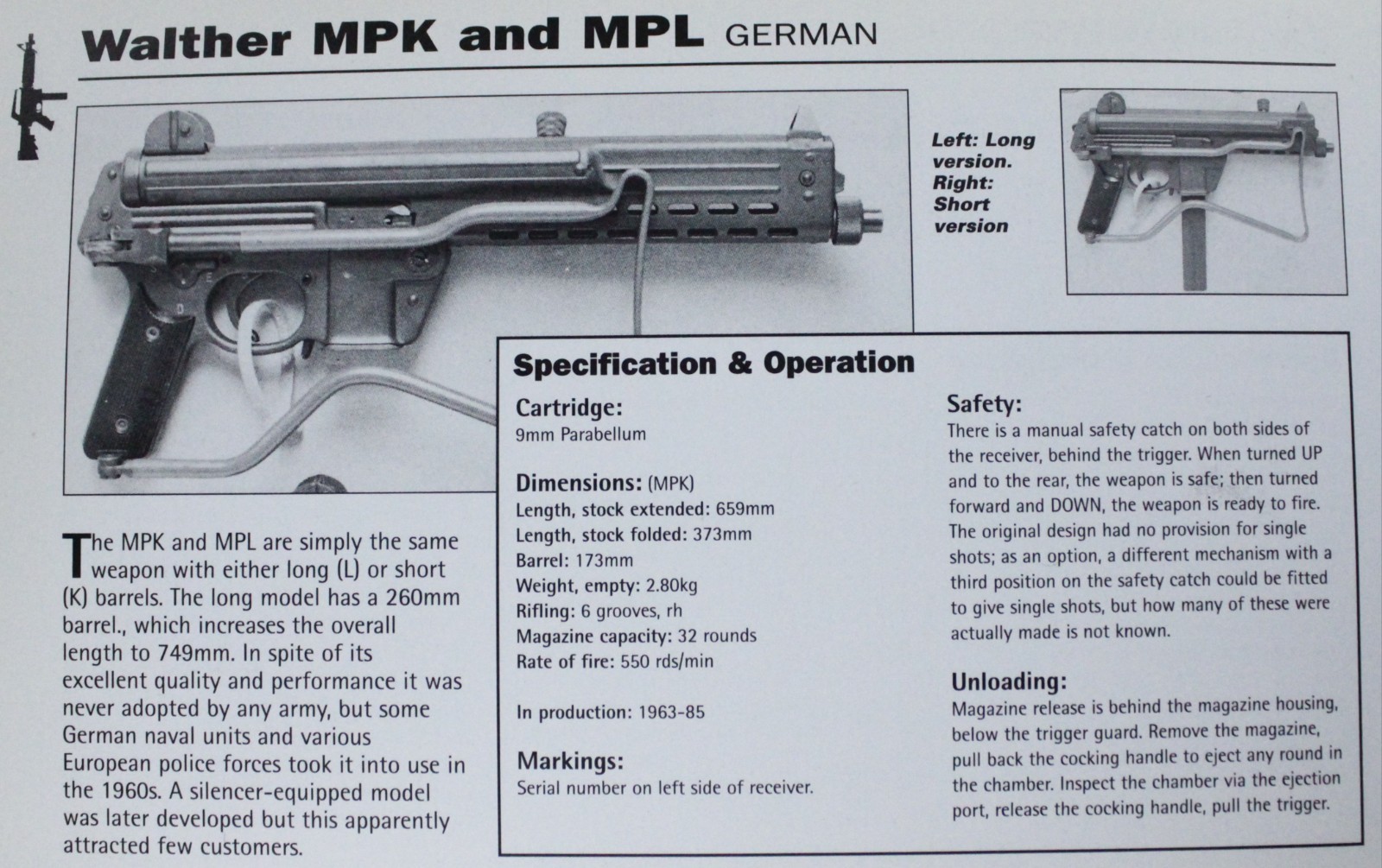 Walther Gun Weapon Picture Out of Print Spec Sheet Article Decor