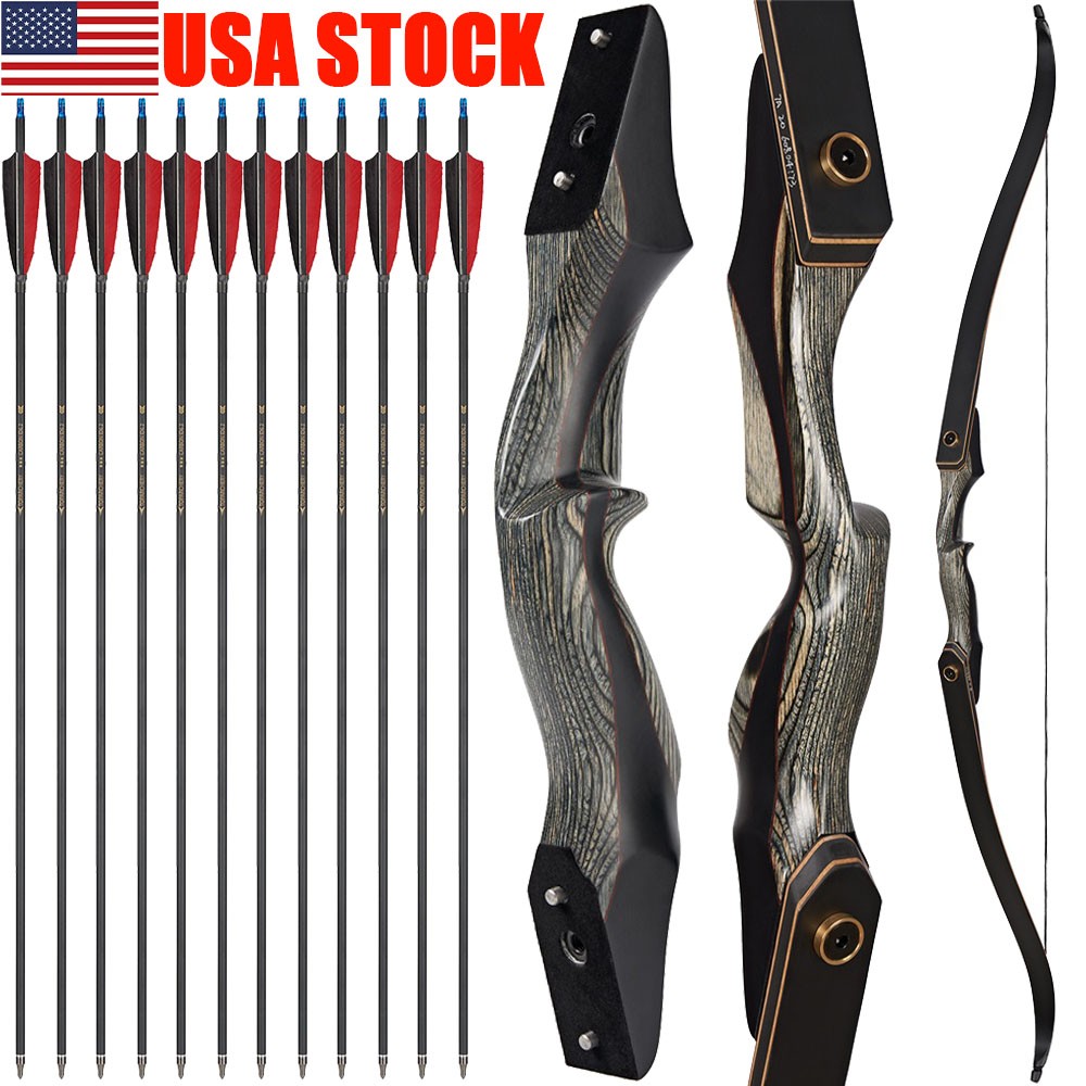Archery 60" Takedown Recurve Bow 25-50lbs Bow Limbs for Hunting Target Shooting