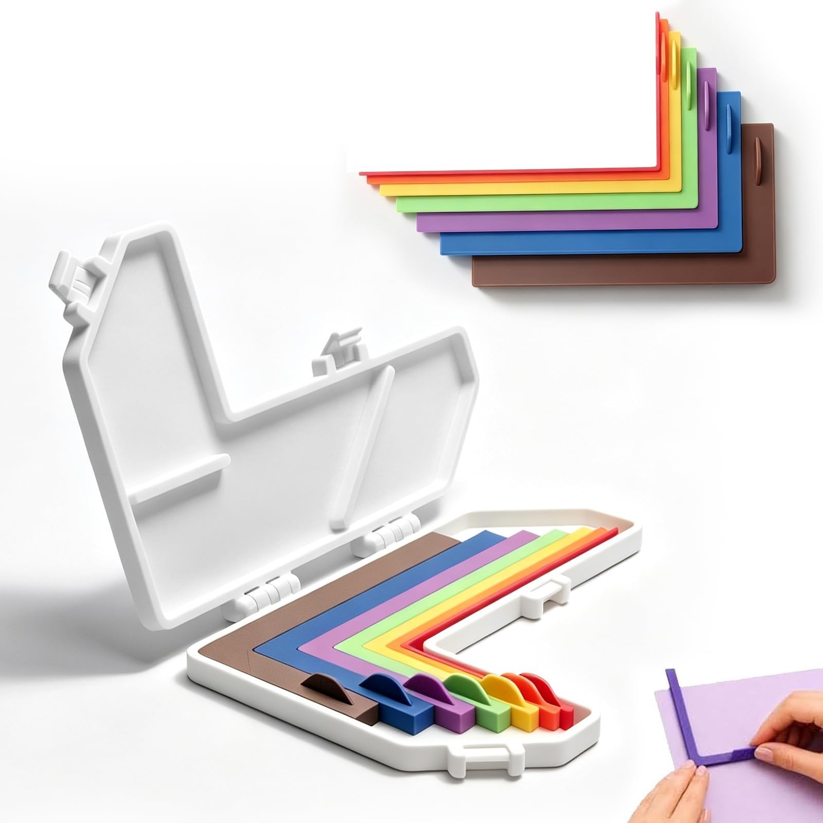 7-Piece Paper Craft Alignment Tool Set for Precision Spacing & Layout Adjustment