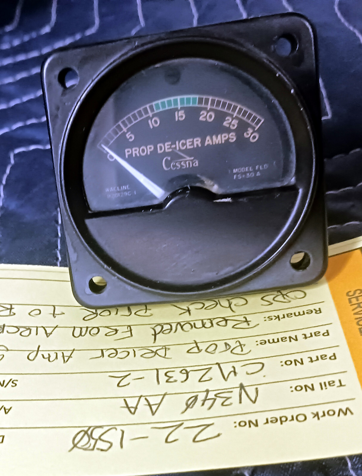 2" Prop De-Icer Ammeter Indicator Amp Gauge CM2631-2/ B20129C-1  *Tested Good
