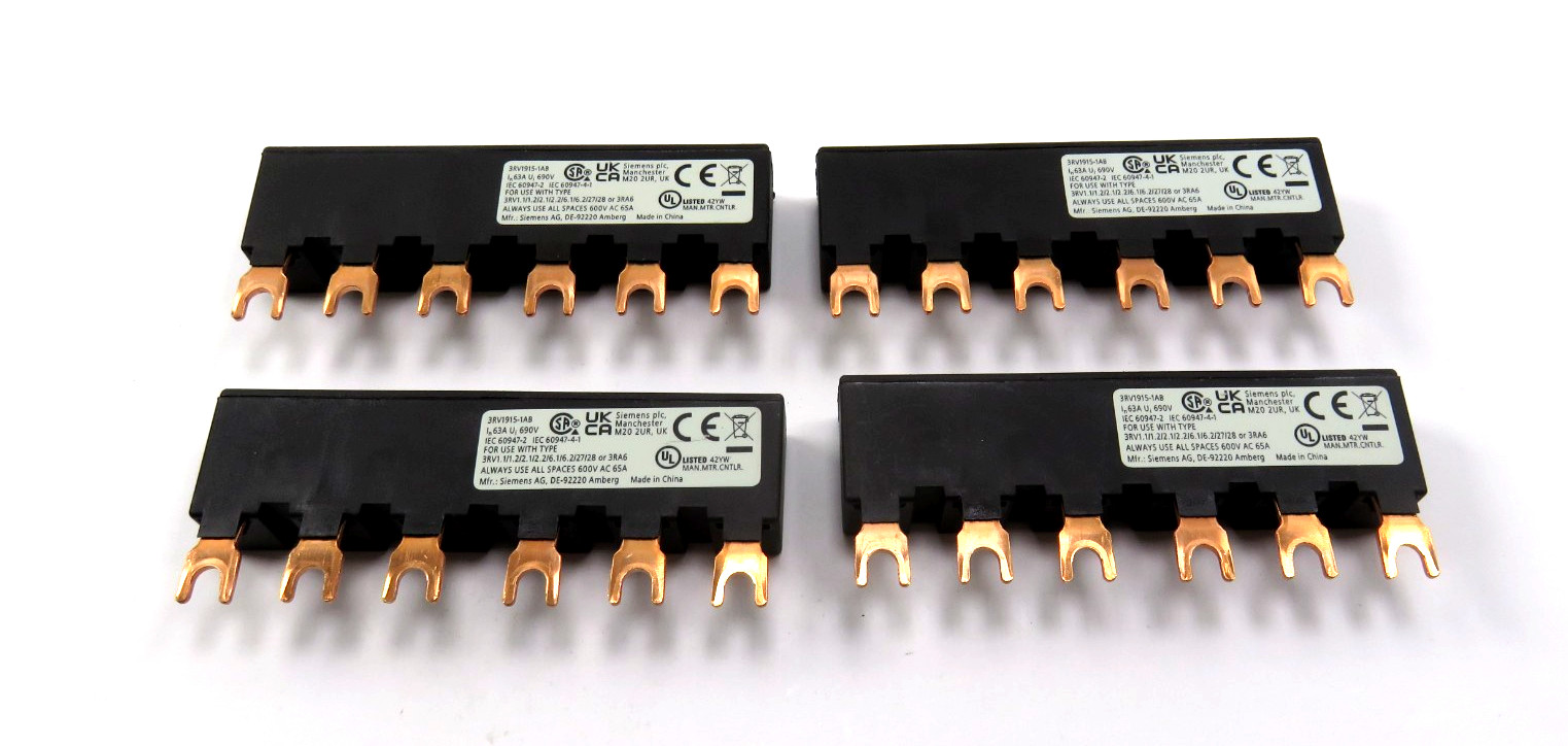 Lot of 4 Siemens 3RV1915-1AB 3-Phase Busbars Modular Spacing