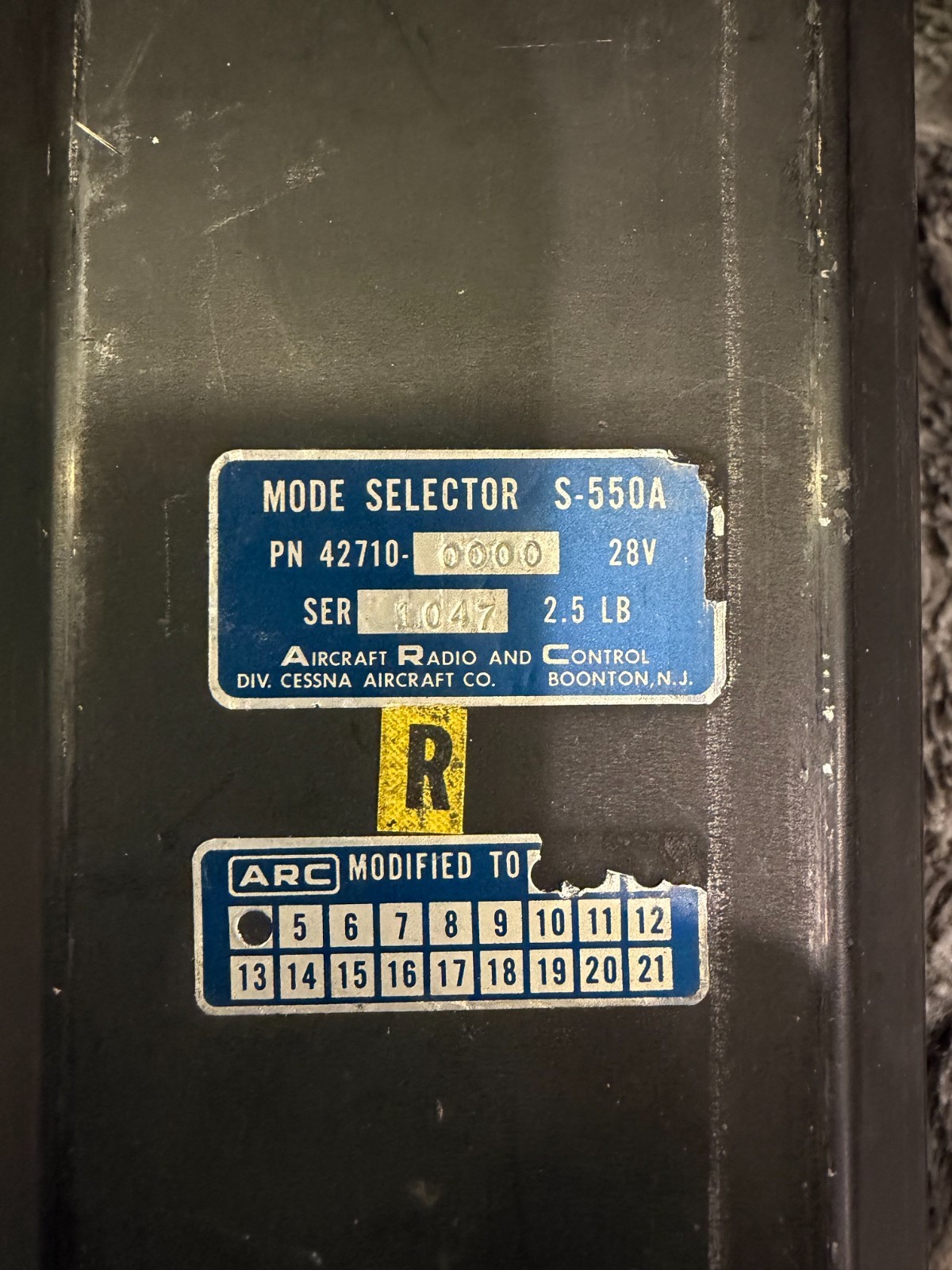 Mode Selector S-550A PN:42710-0000
