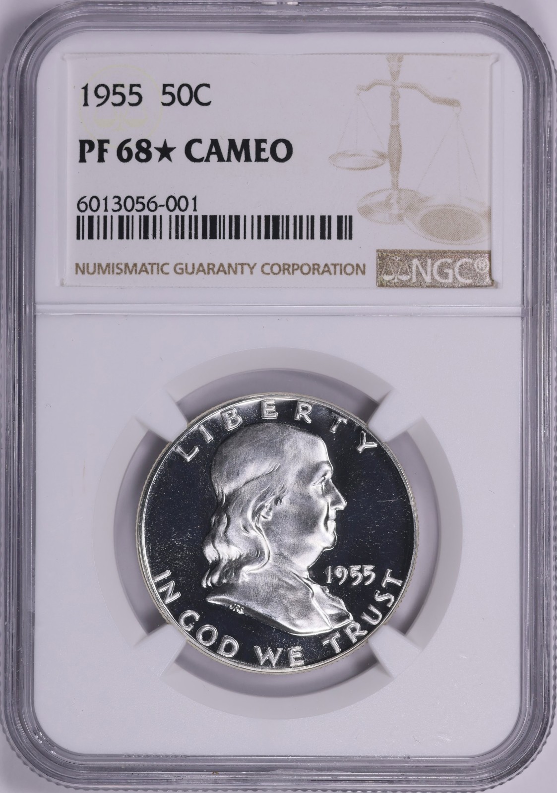 1955 Franklin Half NGC PF68 STAR CAMEO Near Ultra Cameo