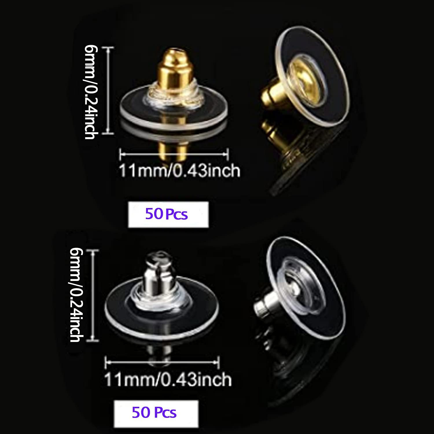 Fishhook Earring Backs for Droopy Ears Earring Backs Replacements Bullet Clutch