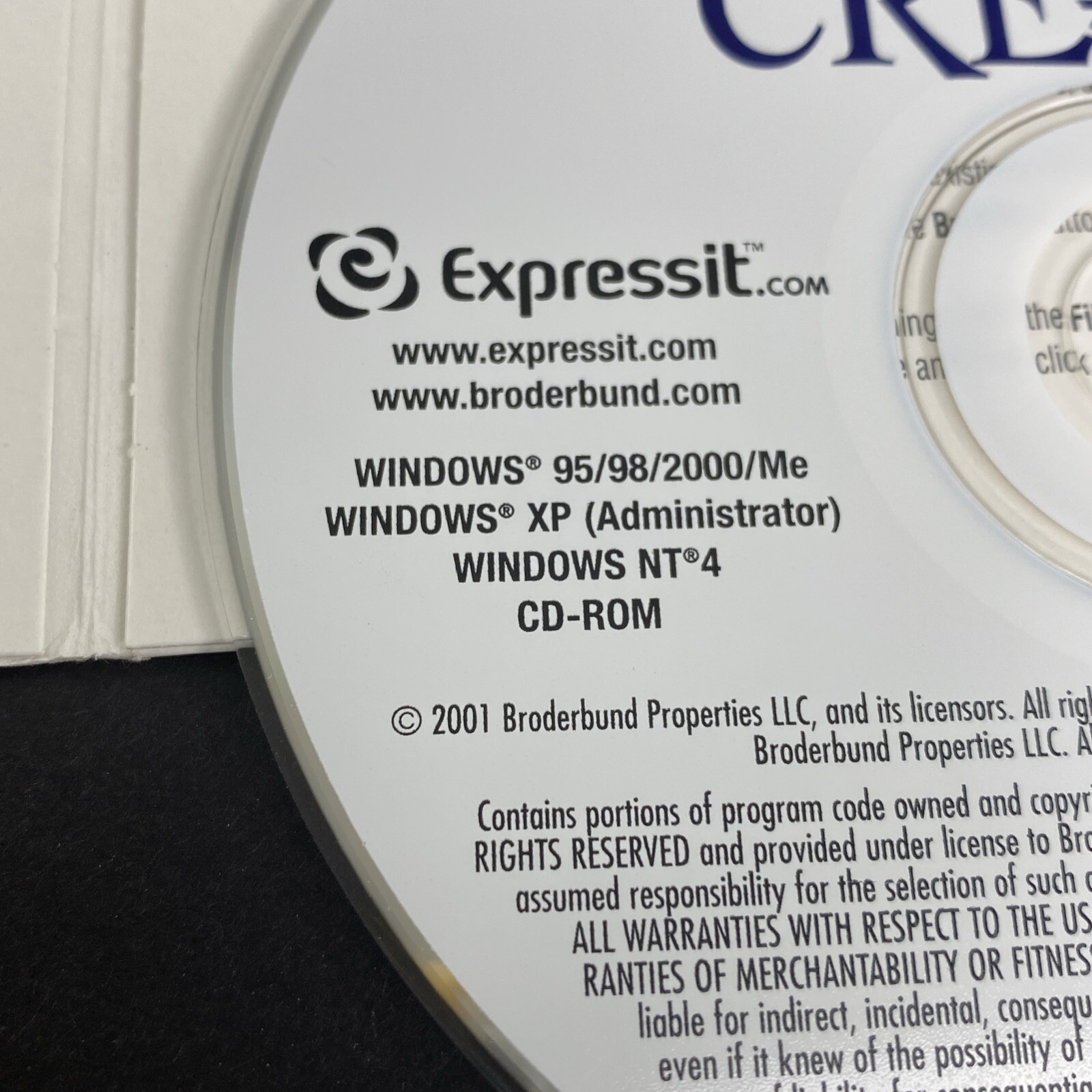 Calendar Creator 8.0 PC CD-Rom 2001 Broderbund