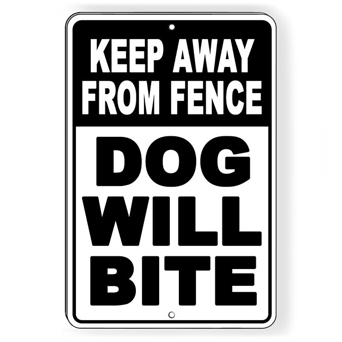 Sign Or Decal Beware Of Dog Will Bite Security Attack Guard Warning Protected