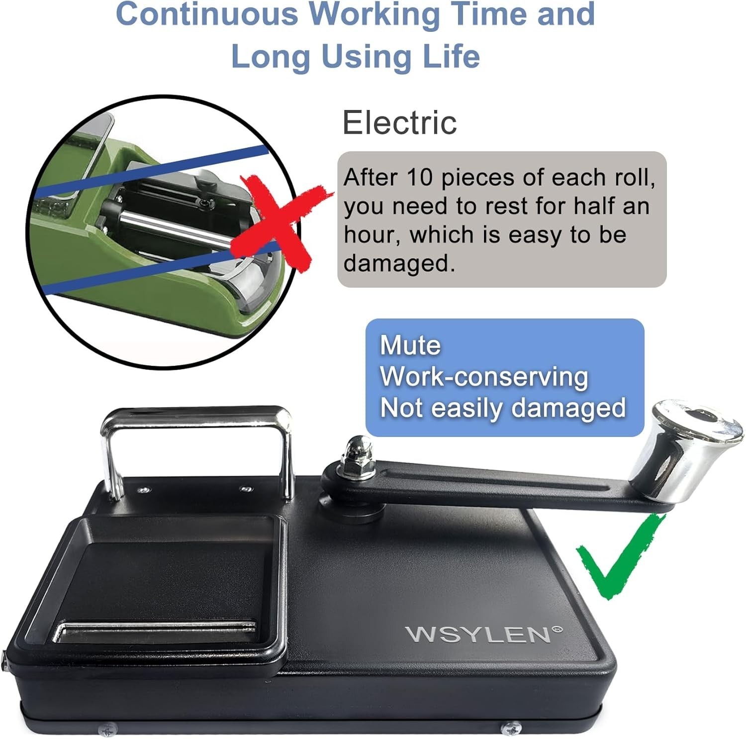 Compact Manual Cigarette Maker with Non-Slip Base: Perfect for 80-100mm Rolls