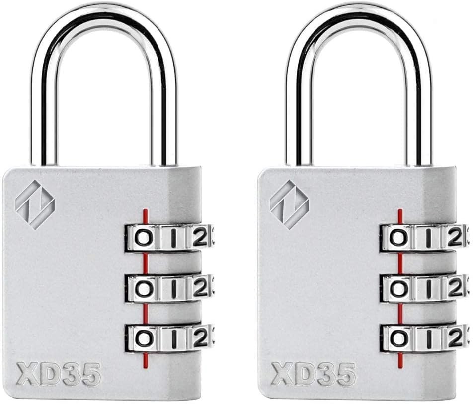 Heavy Duty Weather-Resistant Combination Locks - Smart 3-Digit Padlock Set