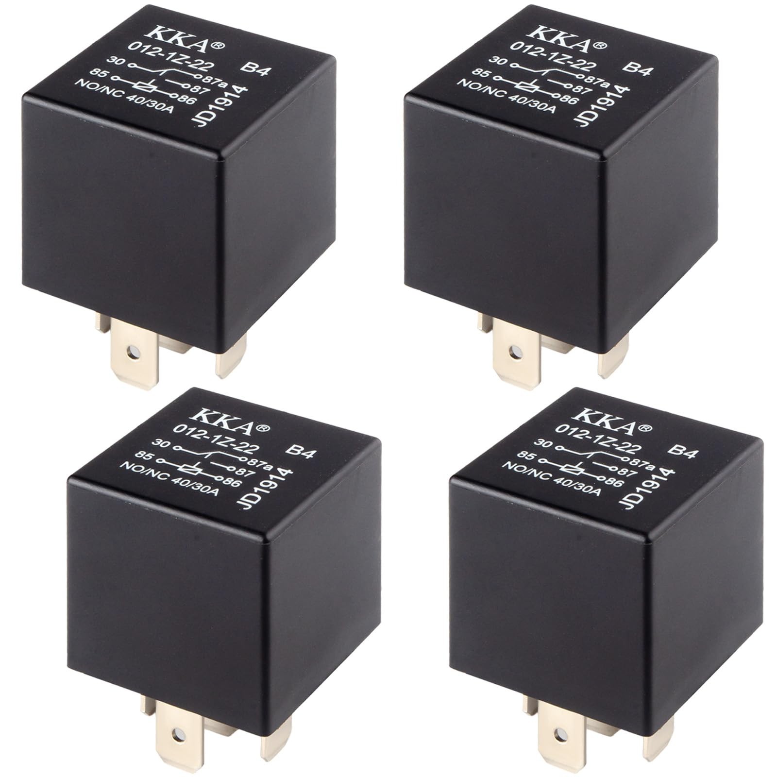 4 PCS Relays, 5 Pin Relay, 40A Waterproof Car 12V Relay Switch for...